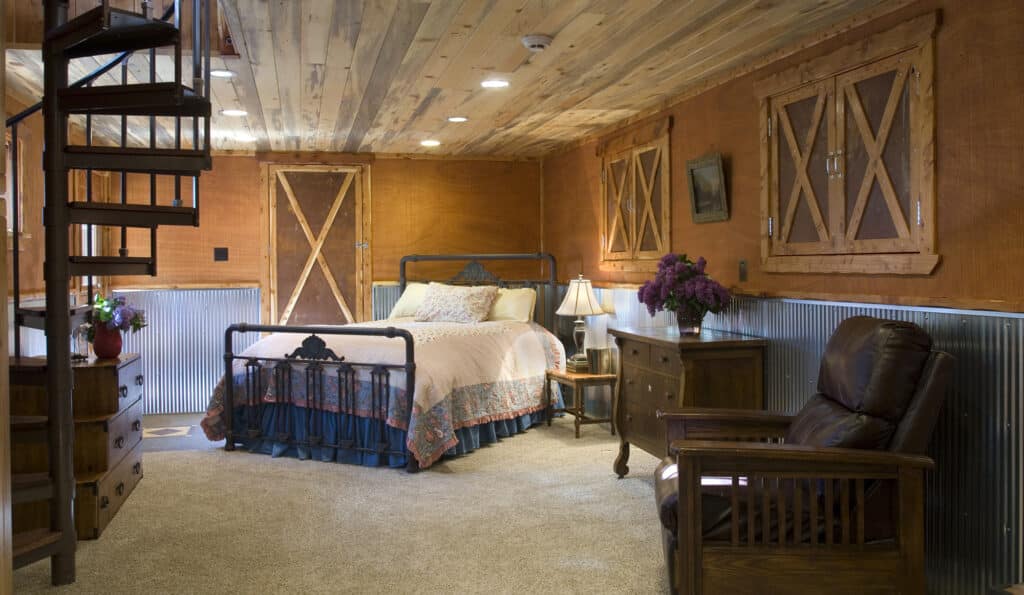 rustic ranch bedroom interior Bozeman