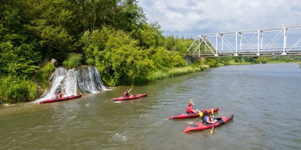 Great outdoor activities such as kayaking and fishing near Pine Canyon Ranch.